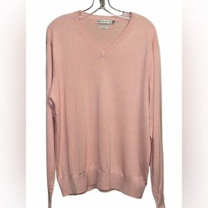 Peter Millar Soft Pink V-Neck Sweater Silk/ Cashmere Blend